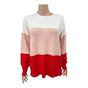 French Connection Striped Dolman Sleeve Crewneck Sweater NWT